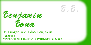 benjamin bona business card