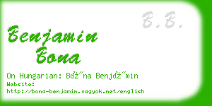 benjamin bona business card